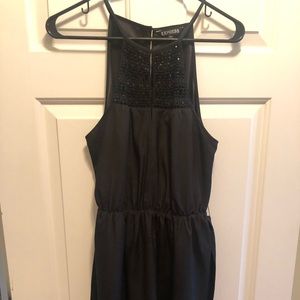Express black tie waste party dress w/ pockets